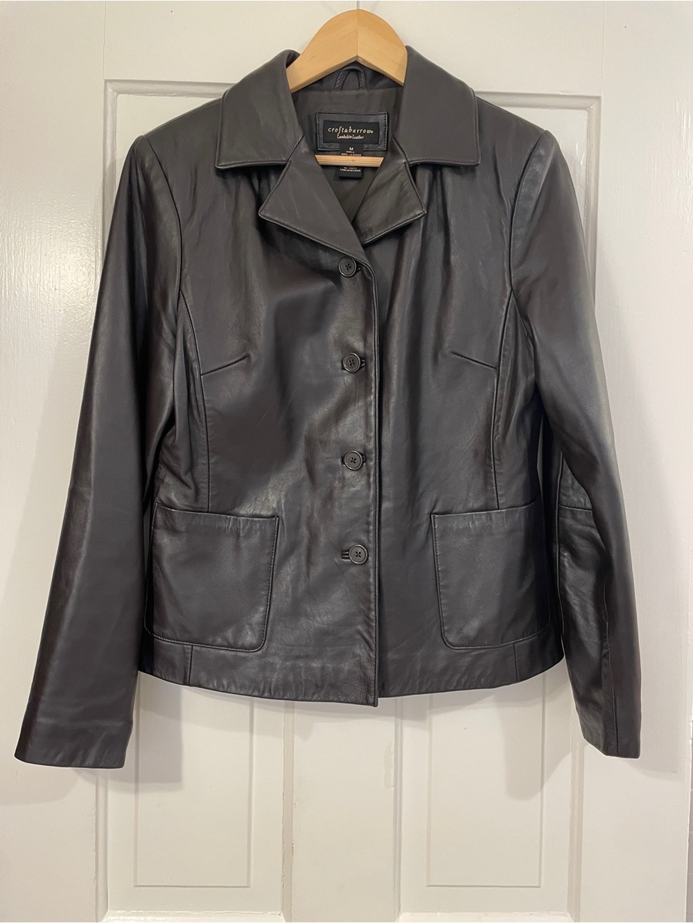Croft & Barrow Lambskin Leather Blazer Jacket Size M